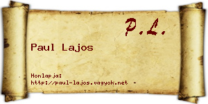 Paul Lajos névjegykártya